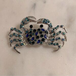 Silver Toned Crab Brooch